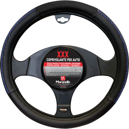 Steering Wheel Cover Mod. MARANELLO XXX - Black/Blue