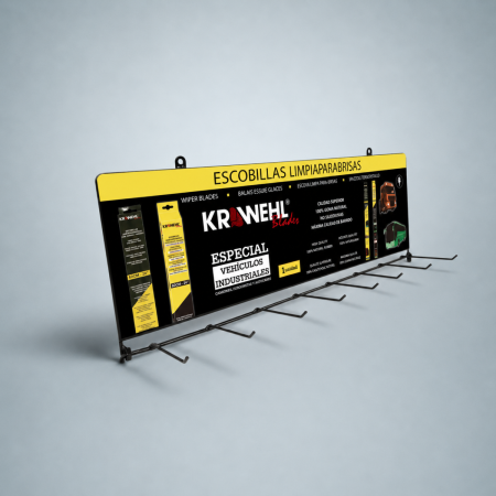 Expositor metálico de pared Escobillas - KRAWEHL VEHÍCULO INDUSTRIAL